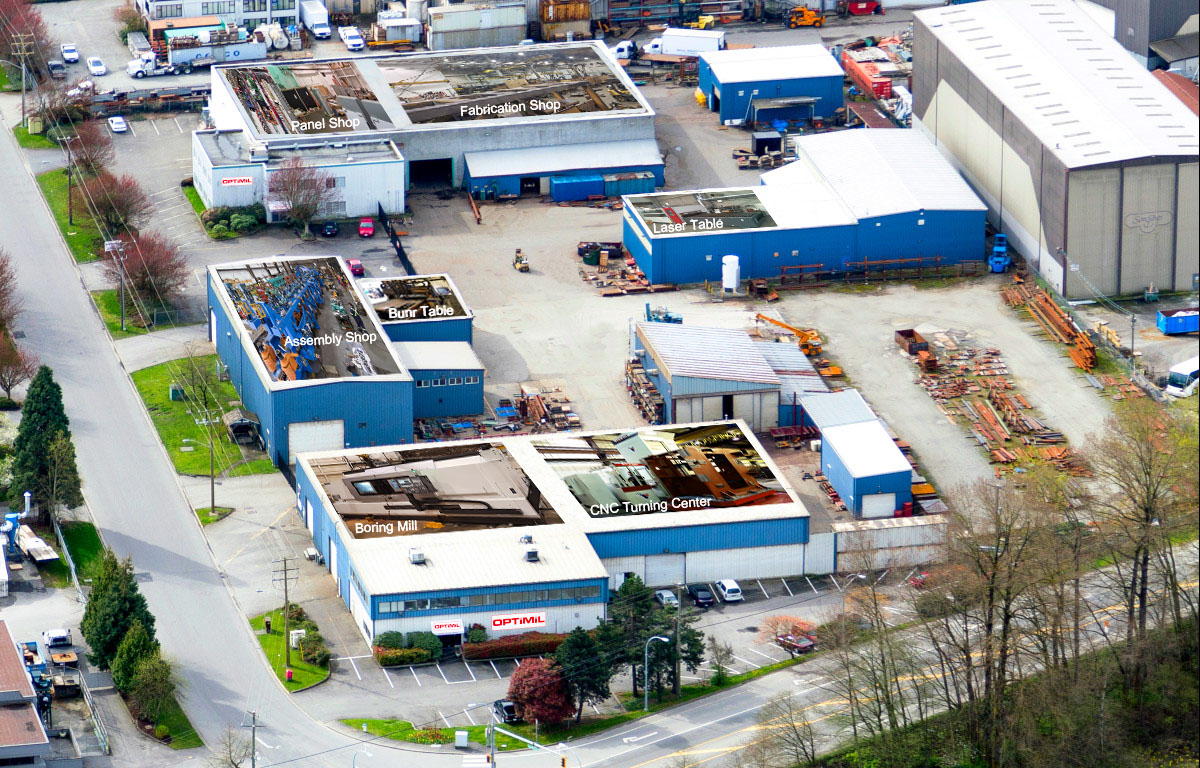 Photo of Optimil location in Delta including the Panel shop, Assembly shop, fabrication shop etc.